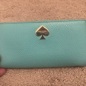 Teal Kate Spade wallet with Black Accent Bow
